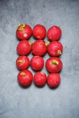 Radishes on a table