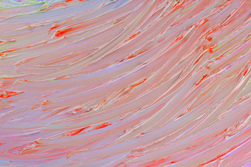 Abstract art background. Handmade multi-colored abstract background. Pattern with pink paints. Acrylic paint texture with pink brush strokes. Blank for wallpaper