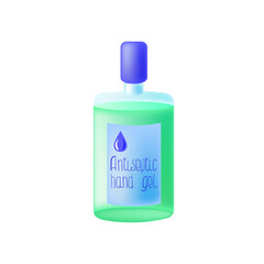 
Antiseptic hand gel bottle. Use for web design, advertising, banners. Vector flat.