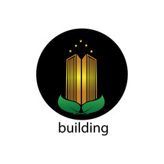 logo of modern apartment office building. vector design