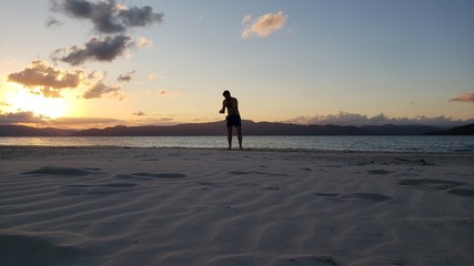 pessoa, natureza, pôr do sol, vida, férias, praia, sol, 