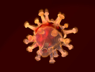 illustration 3D covid-19 virus, coronavirus