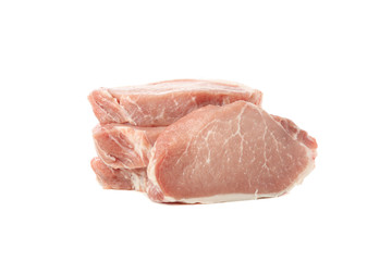 Raw meat for steak isolated on white background