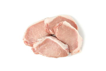 Raw meat for steak isolated on white background