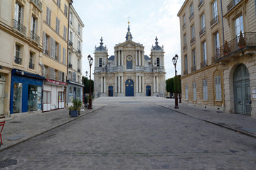 Fototapeta na wymiar St. Louis Catholic Church in Town of Versailles, Yvelines, France - August, 2015