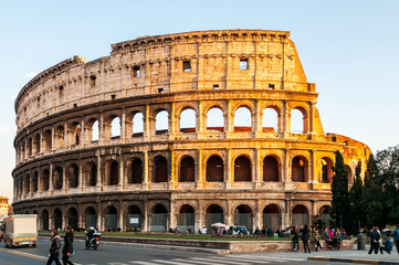 Fototapeta na wymiar The Colosseum in Rome in Lazio in Italy
