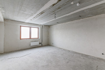 Obraz premium Russia, Moscow- December 05, 2019: rough repair for self-finishing. interior decoration, bare walls of the room, stage of construction