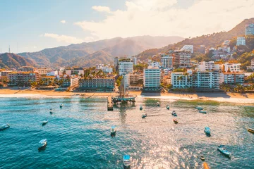 Foto op Canvas Panoramic View of the Pier in Puerto Vallarta © Alonso Reyes