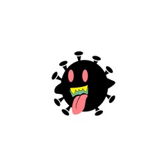 Black Corona Evil Flat illustration