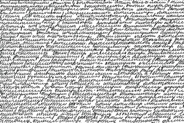 Handwritten letter. Handwriting. Calligraphy. Unreadable text. Manuscript. Script. Abstract texture background. Vector illustration. Overlay template.