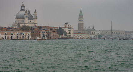 Fototapeta premium venice panorama with gondola and marcus place