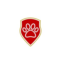 Paw Print Pet Protect Icon Isolated on White Background