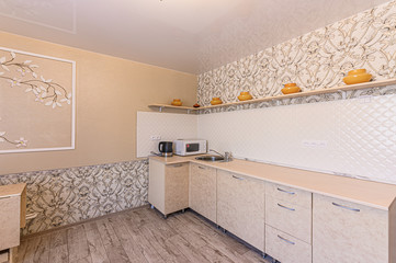 Russia, Moscow- December 05, 2019: interior room apartment modern bright cozy atmosphere. general cleaning, home decoration, preparation of house for sale