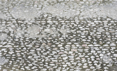 Street with small stone paved ground typical villages sierra andalusia