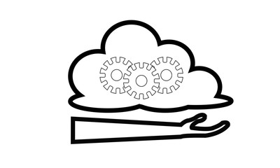 Services icon, Cloud services, Services flat icon, Services icon illustration, cloud space providers, microservices providers, services provider,  server storage providers, hosting providers