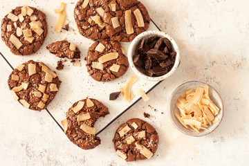 Chocolate Chip Cookies with Coconut and Nuts.Gluten free