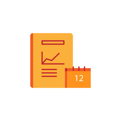 annual report line illustration icon on white background