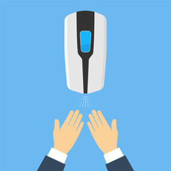 Hand wash. Hand sanitizer. Rubbing alcohol. Wall mounted soap dispenser