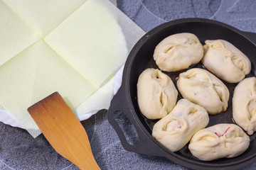 lush pastries are baked in a cast-iron pan