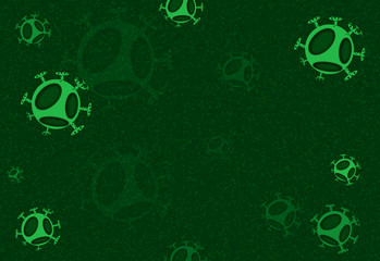 virus bacteria on a dark green background