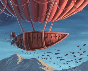 Flight of the airship digital illustration  © Anastasiya