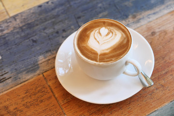 Close up of late coffee on table