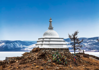 Buddhist Stupa of Enlightenment, lake Baikal, Ogoy island, Siberia, Russia