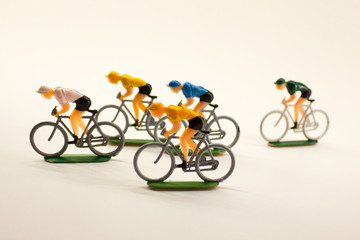 Plastic road cyclists competition.