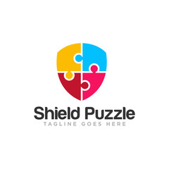 Puzzle Pieces Logo Design Vector