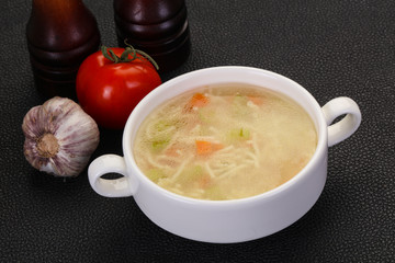 Chicken soup with noodles