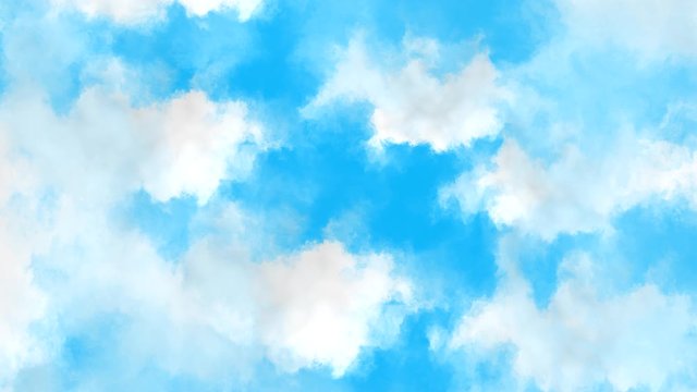 Flying in the clouds. Camera moving through beautiful clouds. With place for text.