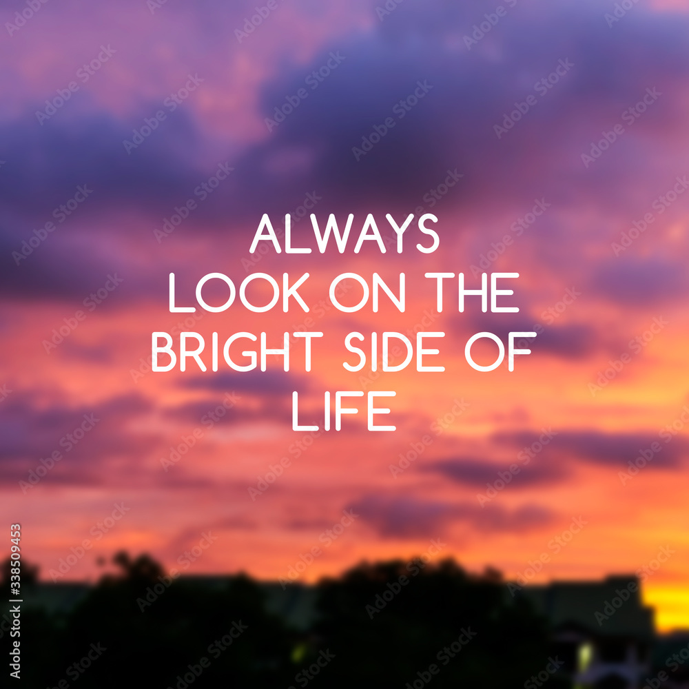 Wall mural inspirational quotes - always look on the bright side of life