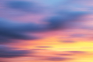 Colorful sunset background long exposure