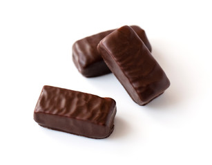 chocolate marshmallow candy isolated on white background