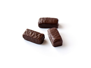 chocolate marshmallow candy isolated on white background