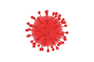 3D Rendering Corona Virus Symbol Isolated on 
White Background