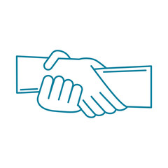 happy friendship day celebration two hands support gesture line style icon