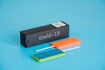 Coronavirus (COVID-19) IgM/IgG Rapid Test Kit. covid-19  IGM / IGG antibody diagnostic test in microbiological lab. Coronavirus quick test concept design.