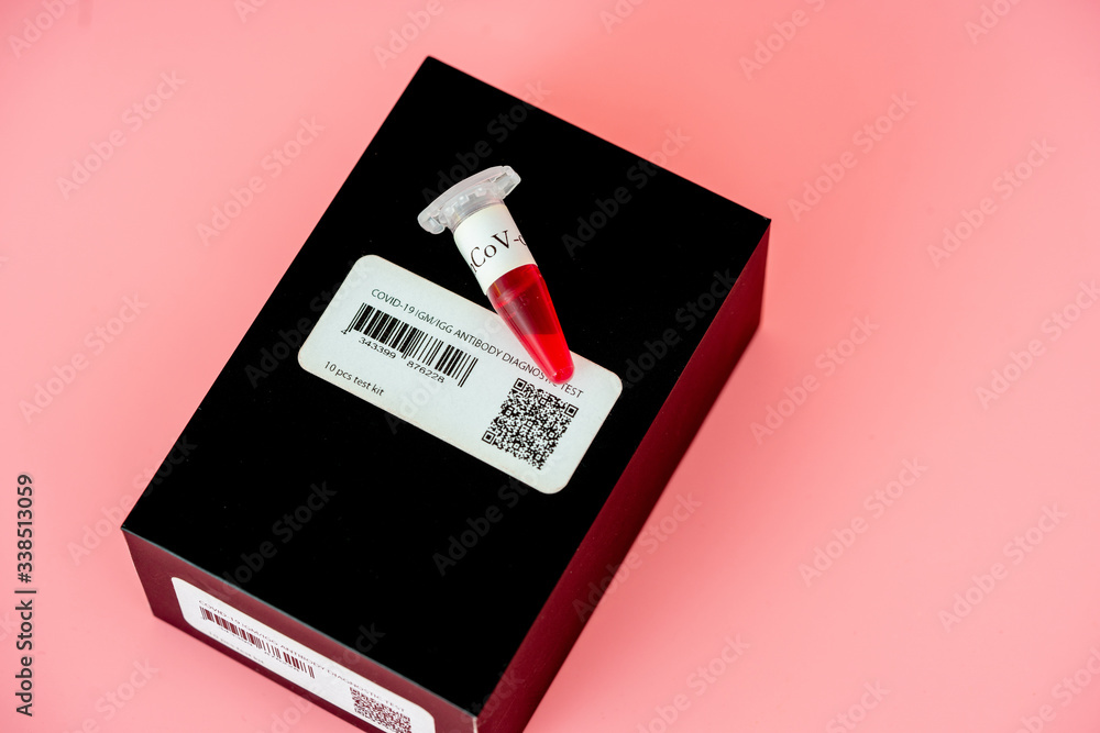 Sticker coronavirus (covid-19) igm/igg rapid test kit. covid-19 igm / igg antibody diagnostic test in microb