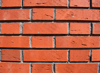  Red bricks wall pattern. Segmented horizontal bricks.