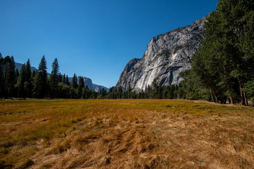 Famous El Capitan Mountain in Yosemite National Park in California, USA