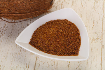 Coconut brown sugar in the bowl