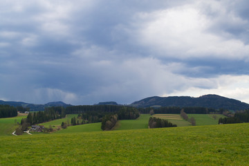 Obraz premium Austria, Alps mountains and landscape, hiking in the mountains, styria.