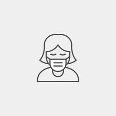 Safety breathing mask flat vector icon. Dust protection respirator and breathing medical respiratory mask icon