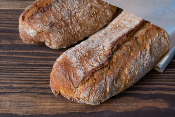 bread on wooden table