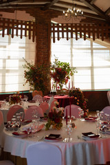 room decorated for a wedding party