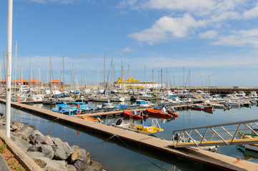 Marina in San Sebastian De La Gomera. April 15, 2019. La Gomera, Santa Cruz de Tenerife Spain Africa. Travel Tourism Photography Nature.