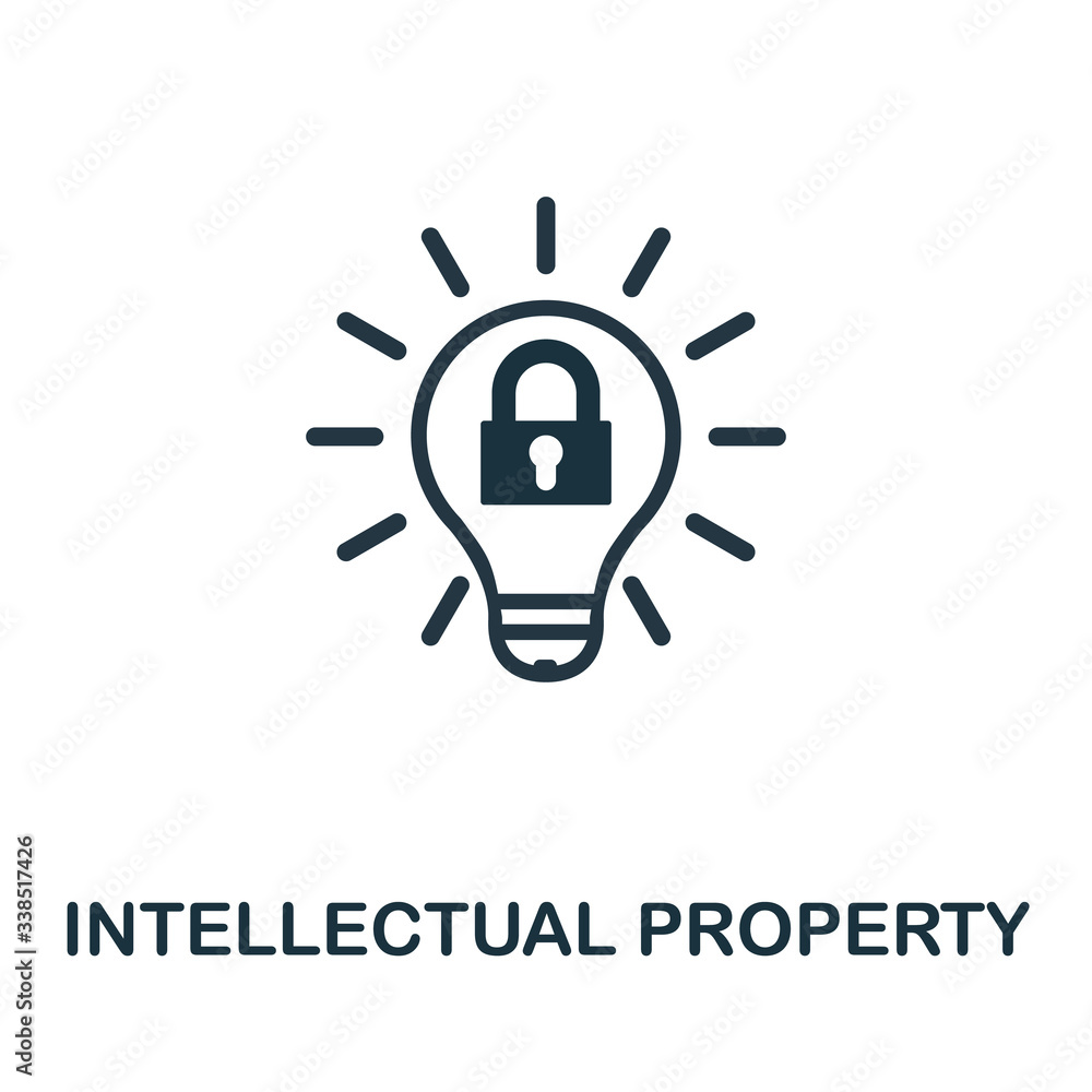 Poster intellectual property icon. simple creative element. filled intellectual property icon for templates