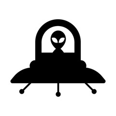 The icon of UFO. Simple flat icon illustration, vector of UFO for a website or mobile application on white background.