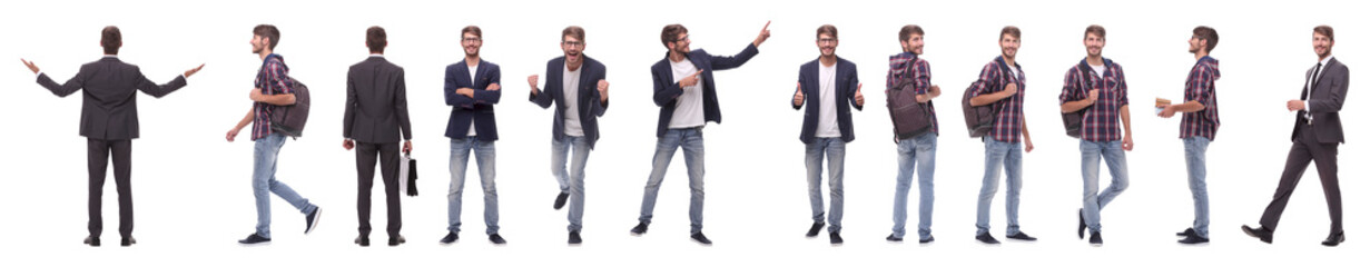 panoramic collage of a promising young man